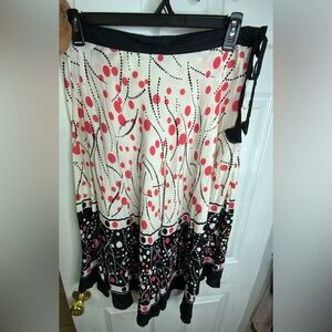 Uniti Casual Red and Black Polka Dot Maxi Skirt